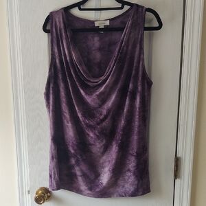 Dress Barn Purple Draped Sleeveless Tank Top